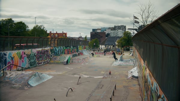 Skaters in the skatepark