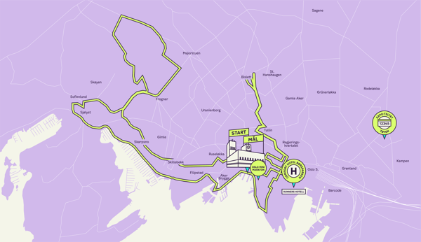 #OsloRunsDifferently Map of Oslo Marathon